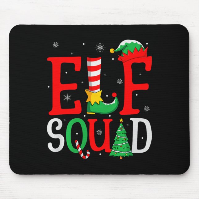 Mousepad Elf Squad Christmas Matching Family Group Elf Xmas (Frente)