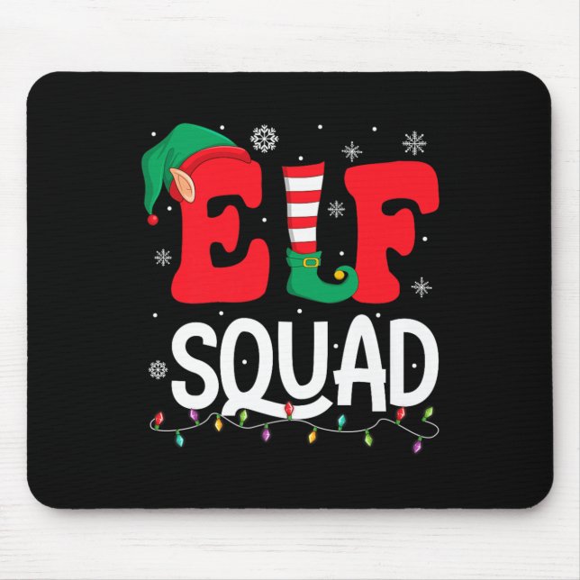 Mousepad Elf Squad Christmas Matching Family Group Elf Xmas (Frente)