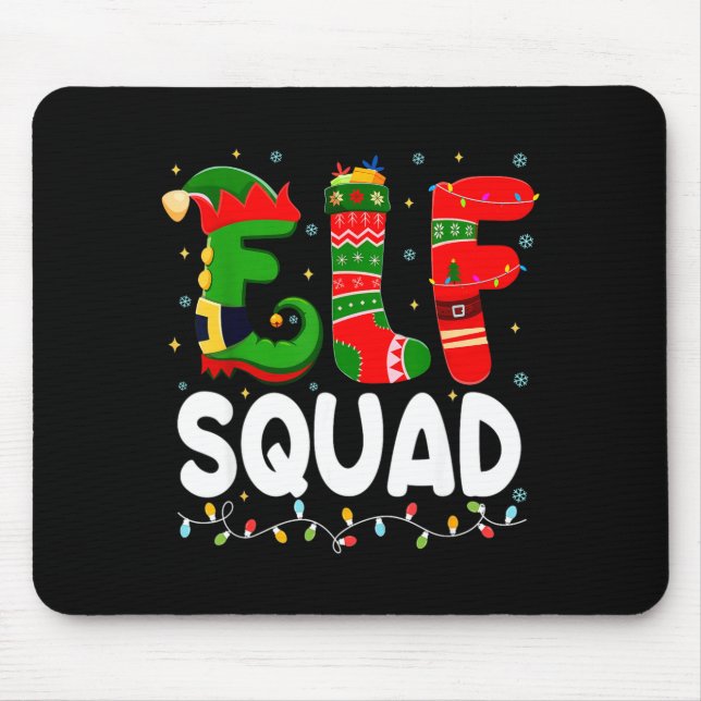 Mousepad Elf Squad Family Christmas Matching Pajamas Xmas T (Frente)