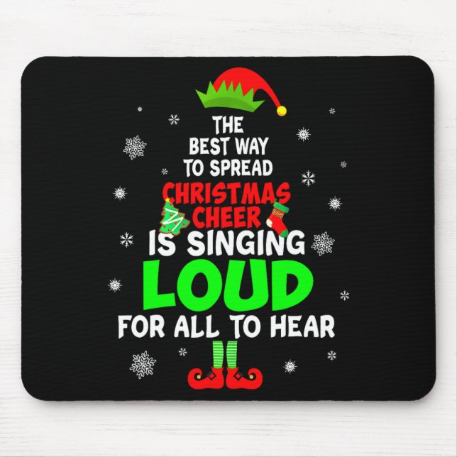 Mousepad Elf Xmas The Way To Spread Christmas Cheer Men Wom (Frente)