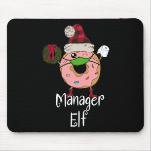 Mousepad Elfo Gerente Quarantena Natal Donut Engraçado Meme
