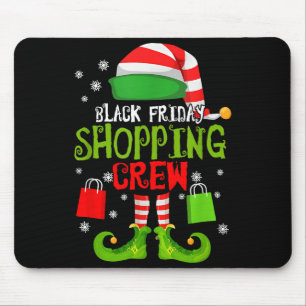 Mousepad Elfo Natal Compras Preto Engraçado Sexta-feira Com