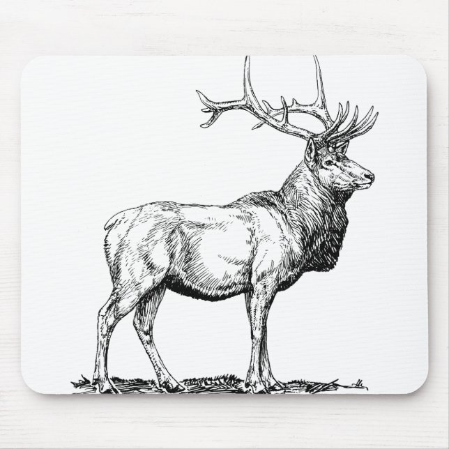 Mousepad Elk Moose Deer Head (Frente)