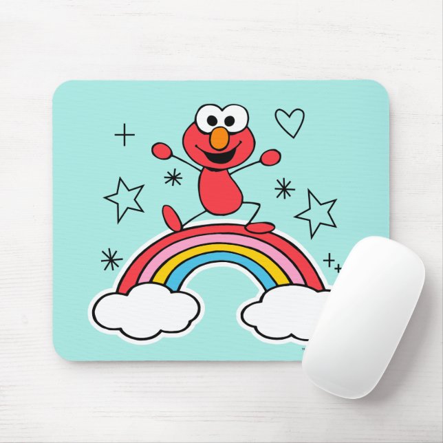 Mousepad Elmo Rainbow Doodley Graphic (Com mouse)