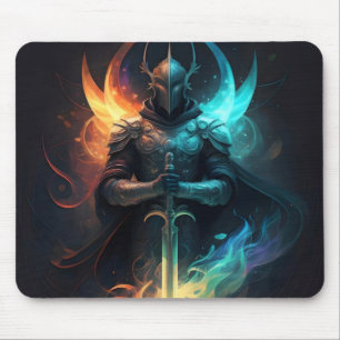 Mousepad Elven Magic: Cavaleiro com Espada Encantada