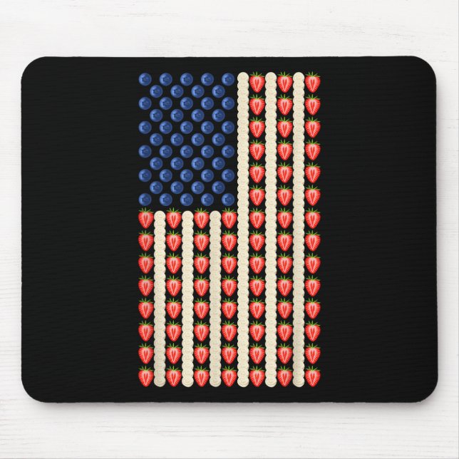 Mousepad Em 4 De Julho, Strawberry Jello Usa Flag Cake Men  (Frente)