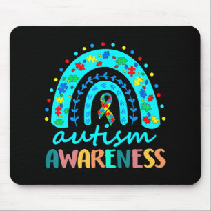Mousepad Em abril Vestimos Blue Autism Rainbow Awarness Mon
