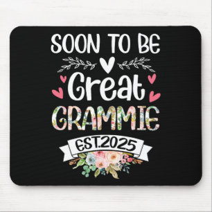 Mousepad Em breve será Excelente Grammie Est 2025 Floral Ma