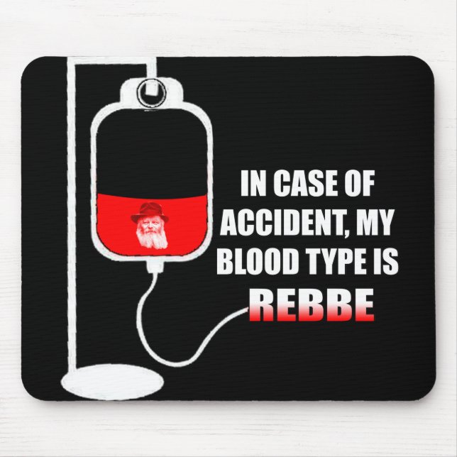 Mousepad Em caso de acidente meu tipo sanguíneo é Rebbe (Frente)