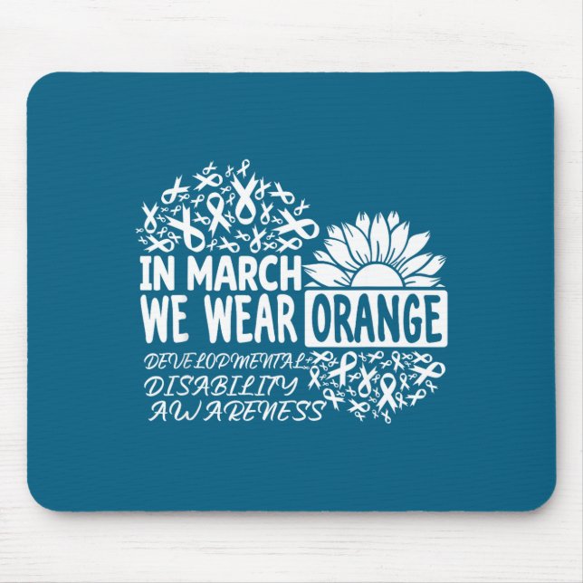 Mousepad Em março use deficiência de desenvolvimento laranj (Frente)