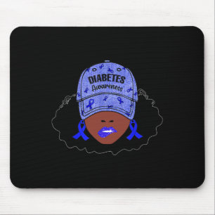 Mousepad Em novembro, Vestimos a Blue Black Girl Diabetes c