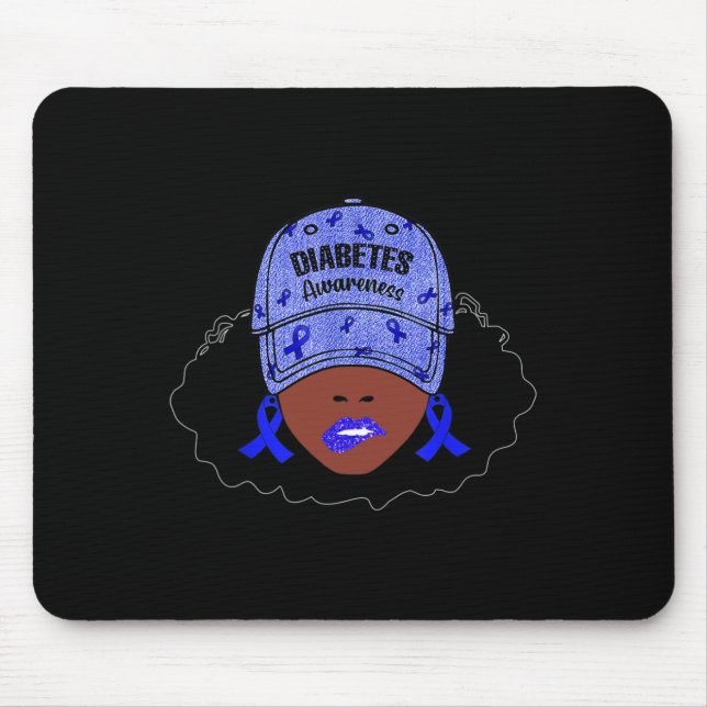 Mousepad Em novembro, Vestimos a Blue Black Girl Diabetes c (Frente)