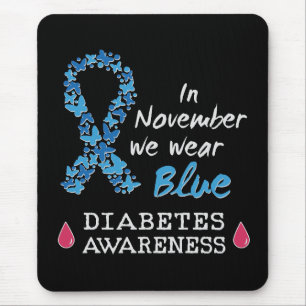 Mousepad Em novembro, vestimos a consciência azul da diabet