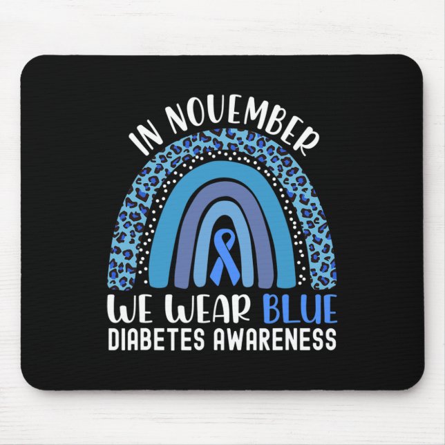 Mousepad Em novembro, Vestimos a consciência da diabetes az (Frente)