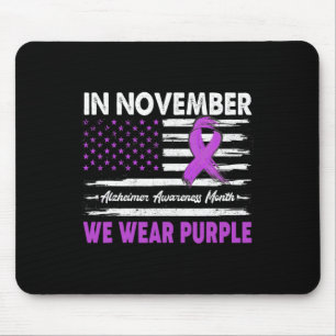 Mousepad Em novembro Vestimos a Lua de Consciência do Alzhe