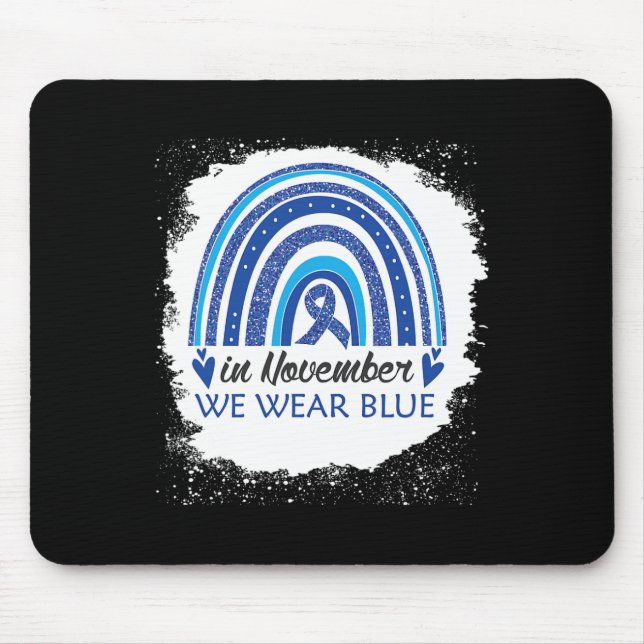Mousepad Em novembro, Vestimos A Rib Azul Do Arco-Íris Azul (Frente)