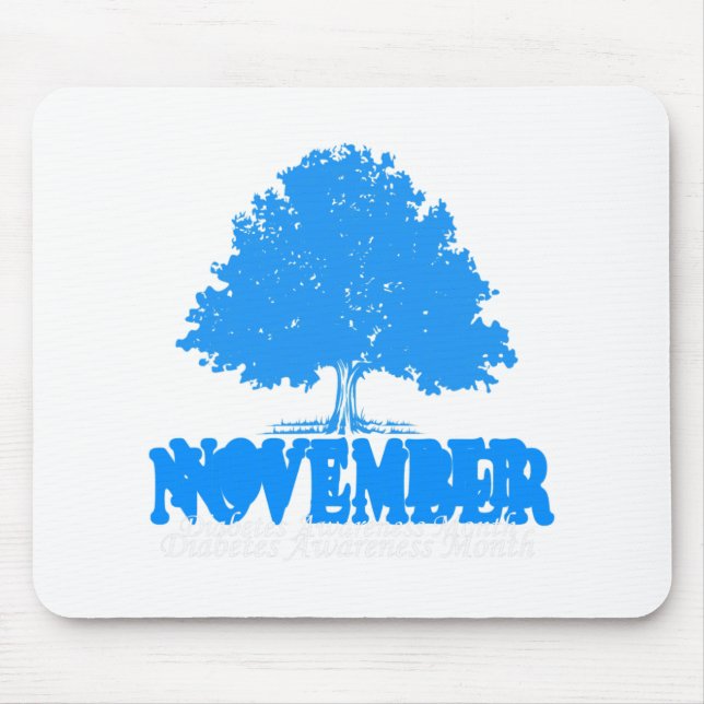 Mousepad Em novembro Vestimos Awarenes à Diabetes Azul (Frente)