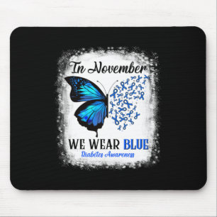 Mousepad Em novembro Vestimos Borboletas Azuis Diabetes Awa