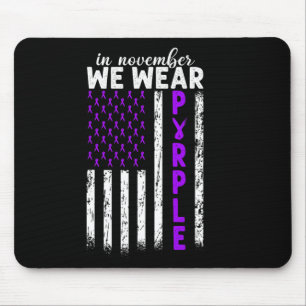 Mousepad Em novembro, Vestimos Câncer de pâncreas Roxo Usa 