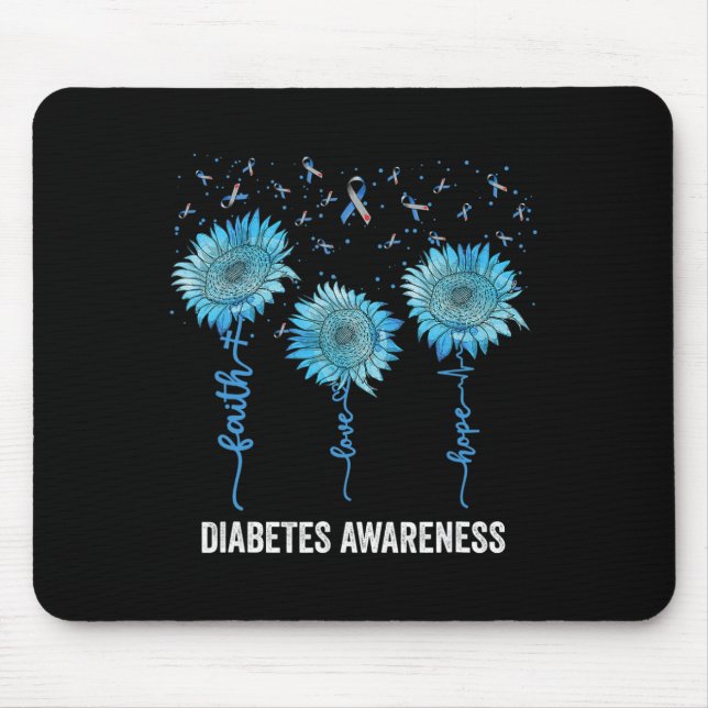 Mousepad Em novembro Vestimos Diabetes Azuis (Frente)