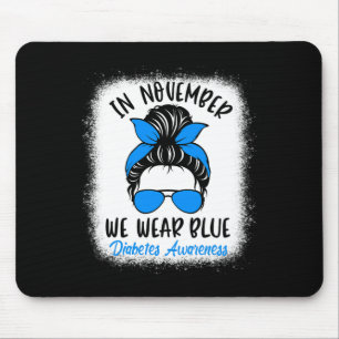 Mousepad Em novembro, Vestimos Diabetes Azuis Divertindo-Me