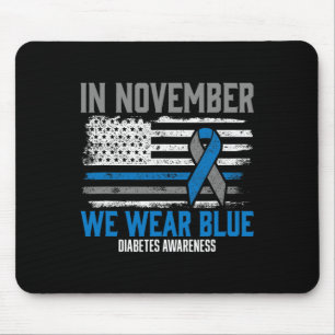 Mousepad Em novembro Vestimos Diabetes Diabéticos T1D T2D A