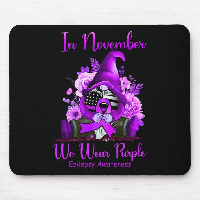 Mousepad Em novembro Vestimos Gnomo Roxo Epilepsia A (Frente)