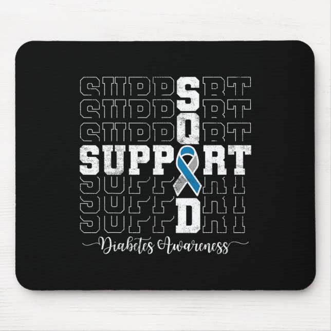 Mousepad Em novembro, Vestimos o Blue Support Squad Diabete (Frente)