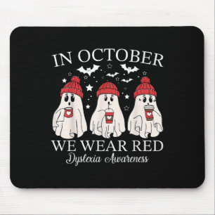 Mousepad Em outubro nós usamos vermelho Fantasma Professor