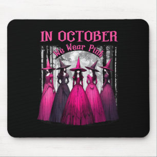 Mousepad Em Outubro Usamos Rosa Bruxa Assustadora Halloween