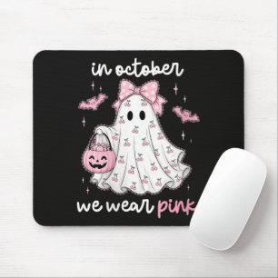 Mousepad em outubro usamos rosa fantasma Halloween