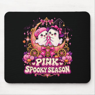 Mousepad Em outubro use rosa bruxa fantasma câncer de mama