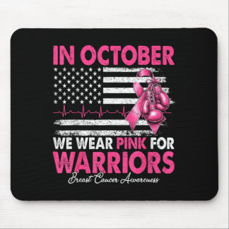 Mousepad Em outubro use rosa para o câncer de mama dos guer