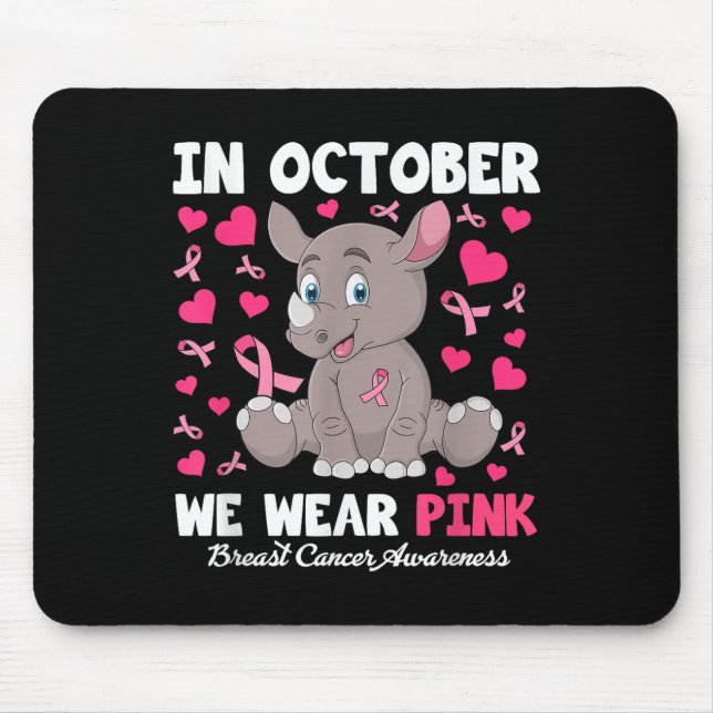 Mousepad Em outubro, Vestimos a consciência cor-de-rosa sob (Frente)