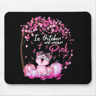 Mousepad Em outubro, Vestimos Cancer De Mama De Gato-Leopar