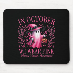 Mousepad Em outubro, Vestimos Fantasmas Cor-de-Rosa com Con
