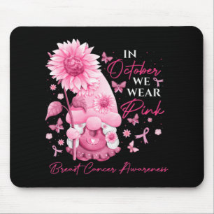 Mousepad Em outubro, Vestimos Gnomos Rosa Gnomos Gnomo Canc