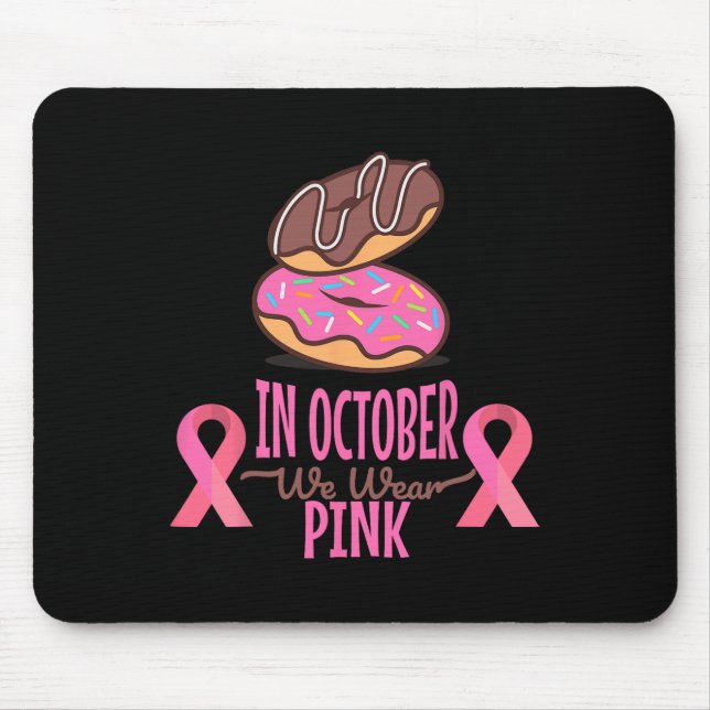 Mousepad Em outubro Vestimos Mulheres Canceres Rosa (Frente)