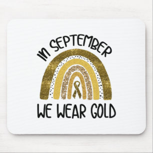 Mousepad Em Setembro Usamos Dourado Conscientização do Cânc