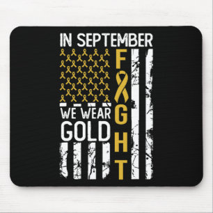 Mousepad Em Setembro Usamos Dourado EUA Conscientização do