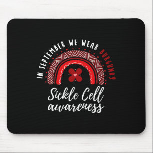 Mousepad Em Setembro Usamos Fita Burgundy Sickle Cell A