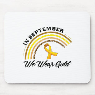 Mousepad Em Setembro Usamos Fita Dourada Arco-íris Câncer I