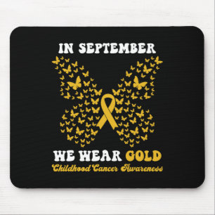 Mousepad Em setembro Vestimos o Cancer de infância de ouro 