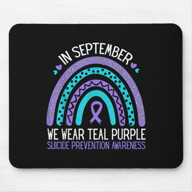 Mousepad Em setembro, Vestimos O Suicídio De Fita Roxa Teal (Frente)