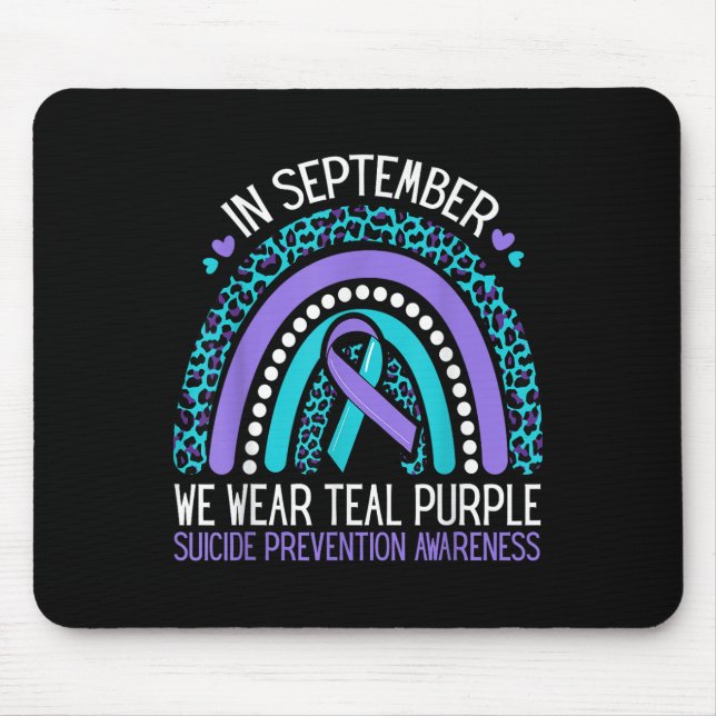 Mousepad Em setembro, Vestimos O Suicídio De Fita Roxa Teal (Frente)