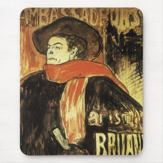 Mousepad Embaixadores, Aristide Bruant por Toulouse Lautrec (Frente)
