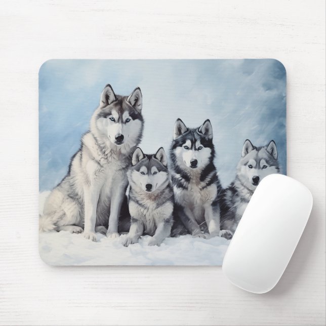 Mousepad Embalagem Siberian Husky (Com mouse)