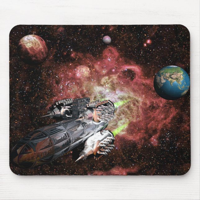 Mousepad Embarcação de foguetes no espaço (Frente)