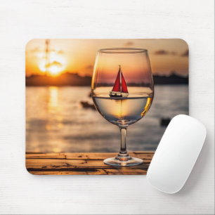 Mousepad Embarcação De Navegação Em Vidro