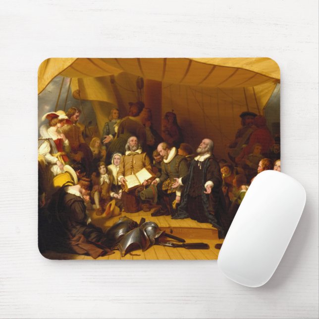 Mousepad Embarque dos peregrinos por Robert Walter Weir (Com mouse)